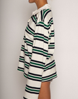 Striped knit top. Collar neckline. Front button closures. Long sleeves. Unlined. striped polo long sleeve. fall top. fall outfit