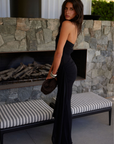 black strapless Mesh jumpsuit
Waist sash
Inner ruber grip lining
Back zipper closure
Lined/Sheer