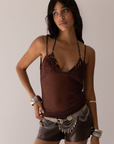 brown Faux leather micro shorts
V waistline
Side zipper closure
Unlined
Waist: 27" / Length: 11"
PU/Polyester