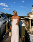 white Linen woven maxi dress
Adjustable spaghetti straps
Unlined