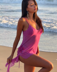 pink Chiffon sheer mini dress
Floral embroidery detail
Satin adjustable straps
Adjustable back tie
Asymmetrical hem line
festival outfit
coachella outfit
stagecoach outfit