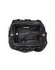 black Woven clutch bag
Detachable chain strap
Snap frame closure
Inner zipper pocket
black bag clutch