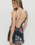Floral mini dress
Low back
Ruffle trim
Chiffon fabric
Slip on style
Adjustable shoulder straps
Fully lined for coverage
Polyester