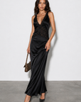La Saison Satin Maxi Dress
