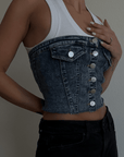 Button Me Up Bustier - SHOPLUNAB