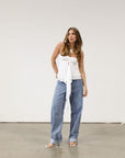 white tube top. ruffle tube top.