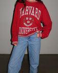 red harvard university crewneck sweater