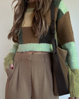 Patchwork Crop Sweater