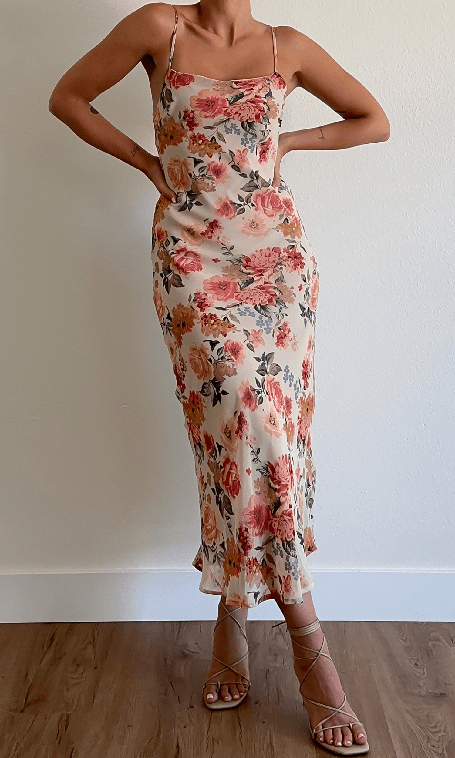 open lace back dress Garden Party Ruffle Maxi Dress – BFF Here main image 0