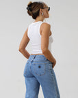 Knit racer back tank top. Lace trim. Lettuce edge hem. Unlined. Basic white tank top. cropped tank. summer shirt.