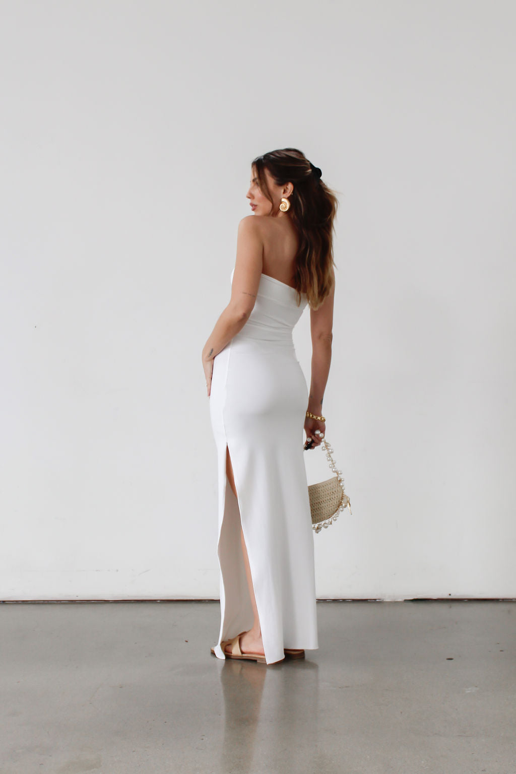 pinch maxi dress In A Beden:38 Betsy&Adam Vtg 80s Black fashion dress Side slit