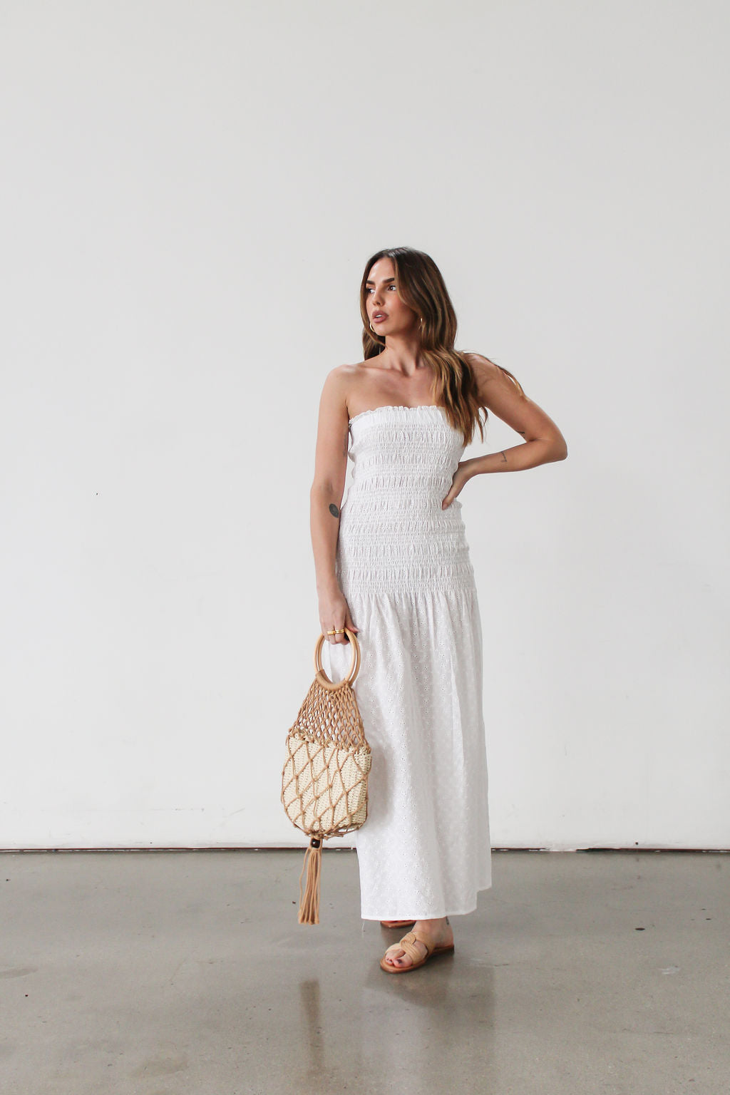 maxi dress with elastic bodice Cobblestone Streets Maxi Dress