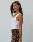 Animal printed woven skirt. Side hook and eye and zipper closures. Unlined. leopard mini skirt. going out skirt. date night skirt. date night outfit.