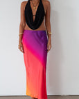 Satin maxi skirt. Elastic waistband. Unlined. sunet maxi skirt. going out skirt. going out outfit.