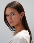 18K Gold Non-Tarnish Trilayer C Hoop Ear Cuff 18K. Gold Plating Stainless Steel.