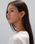 18K Gold Non-Tarnish Trilayer C Hoop Ear Cuff 18K. Gold Plating Stainless Steel.