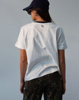 Knit tee. Crewneck. Striped short sleeves. Unlined. basic tee. white basic tee. fall outfit.
