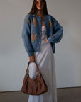 Crochet knit cardigan. Front button down closure. blue sweater cardigan. fall outfit. blue cardigan. blue sweater cardigan. grandma looking sweater