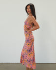 Printed chiffon maxi dress. Adjustable straps. Unlined. floral maxi dress. summer dress. wedding guest dress. spaghetti strap dress