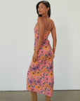 Printed chiffon maxi dress. Adjustable straps. Unlined. floral maxi dress. summer dress. wedding guest dress. spaghetti strap dress
