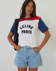 Denim shorts. Button and zipper fly. Five pocket construction. Raw edge hem. Unlined. summer shorts. denim shorts