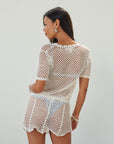 open knit corchet skirt. open knit crochet top. open knit crochet set. white crochet set. beach cover up. pool cover up. beach vacation outfit.