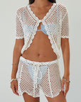 open knit corchet skirt. open knit crochet top. open knit crochet set. white crochet set. beach cover up. pool cover up. beach vacation outfit.