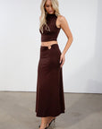 fall set. mock neck top. midi skirt. brown skirt set. fall vacation.