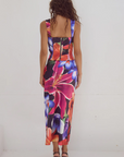 Printed satin midi skirt. Elastic waist. Unlined. floral dress set. floral midi skirt. floral busiter
