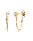Round Stone Chain Stud Earrings by Viviana D'Ontañón - SHOPLUNAB