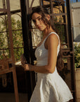 Floral woven corset top. Fixed straps. Front lace up closure. Side zipper closure. Fully lined. European summer vacation. European summer outfit. European summer. European summer top. European summer aesthetic. Tuscany outfit inso. Tuscany aesthetic. Summer top. white lace corset. summer outfit. everyday top. vacation top. outfit to wear to tuscany. white floral lace top