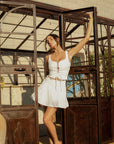 Floral woven corset top. Fixed straps. Front lace up closure. Side zipper closure. Fully lined. European summer vacation. European summer outfit. European summer. European summer top. European summer aesthetic. Tuscany outfit inso. Tuscany aesthetic. Summer top. white lace corset. summer outfit. everyday top. vacation top. outfit to wear to tuscany. white floral lace top