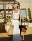 Tiered woven maxi skirt. Elastic waistband. Side pockets. Fully lined. European summer vacation. European summer outfit. European summer. European summer skirt. European summer aesthetic. Tuscany outfit inso. Tuscany aesthetic. Summer skirt. white maxi skirt. summer outfit. everyday skirt. vacation skirt. outfit to wear to tuscany.