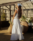 Tiered woven maxi skirt. Elastic waistband. Side pockets. Fully lined. European summer vacation. European summer outfit. European summer. European summer skirt. European summer aesthetic. Tuscany outfit inso. Tuscany aesthetic. Summer skirt. white maxi skirt. summer outfit. everyday skirt. vacation skirt. outfit to wear to tuscany.