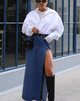Split Decision Maxi Skirt - SHOPLUNAB
