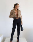 Downtown Crop Leather Blazer - FINAL SALE - SHOPLUNAB
