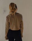 Downtown Crop Leather Blazer - FINAL SALE - SHOPLUNAB