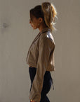 Downtown Crop Leather Blazer - FINAL SALE - SHOPLUNAB