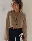 Downtown Crop Leather Blazer - FINAL SALE - SHOPLUNAB