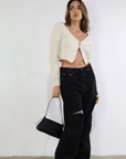 Girl Talk Crop Sweater - SHOPLUNAB