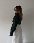 Winter White Crop Sweater - SHOPLUNAB