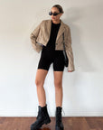 Downtown Crop Leather Blazer - FINAL SALE - SHOPLUNAB