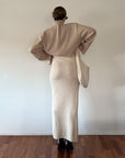 Knitted And Fitted Midi Skirt - SHOPLUNAB