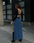 Split Decision Maxi Skirt - SHOPLUNAB