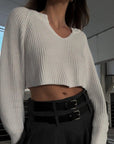 White Lies Crop Sweater - SHOPLUNAB