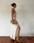Knitted And Fitted Midi Skirt - SHOPLUNAB