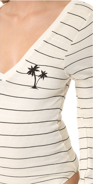 Palm Tree Stripe Kelly Bodysuit by Wildfox - FINAL SALE - SHOPLUNAB