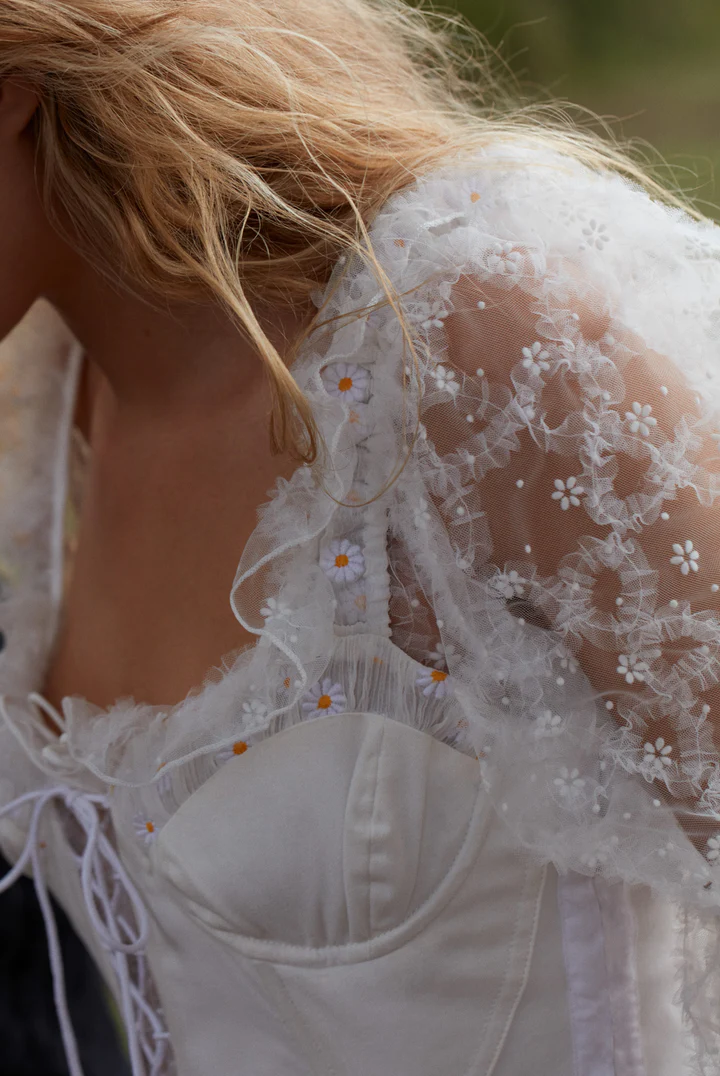 Tilly Denim Corset Top by For Love & Lemons - FINAL SALE