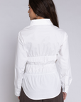 white Long sleeve collared top
Button down top
Ruched waist/back
Length: 32"
100% Cotton
cute business casual long sleeve top