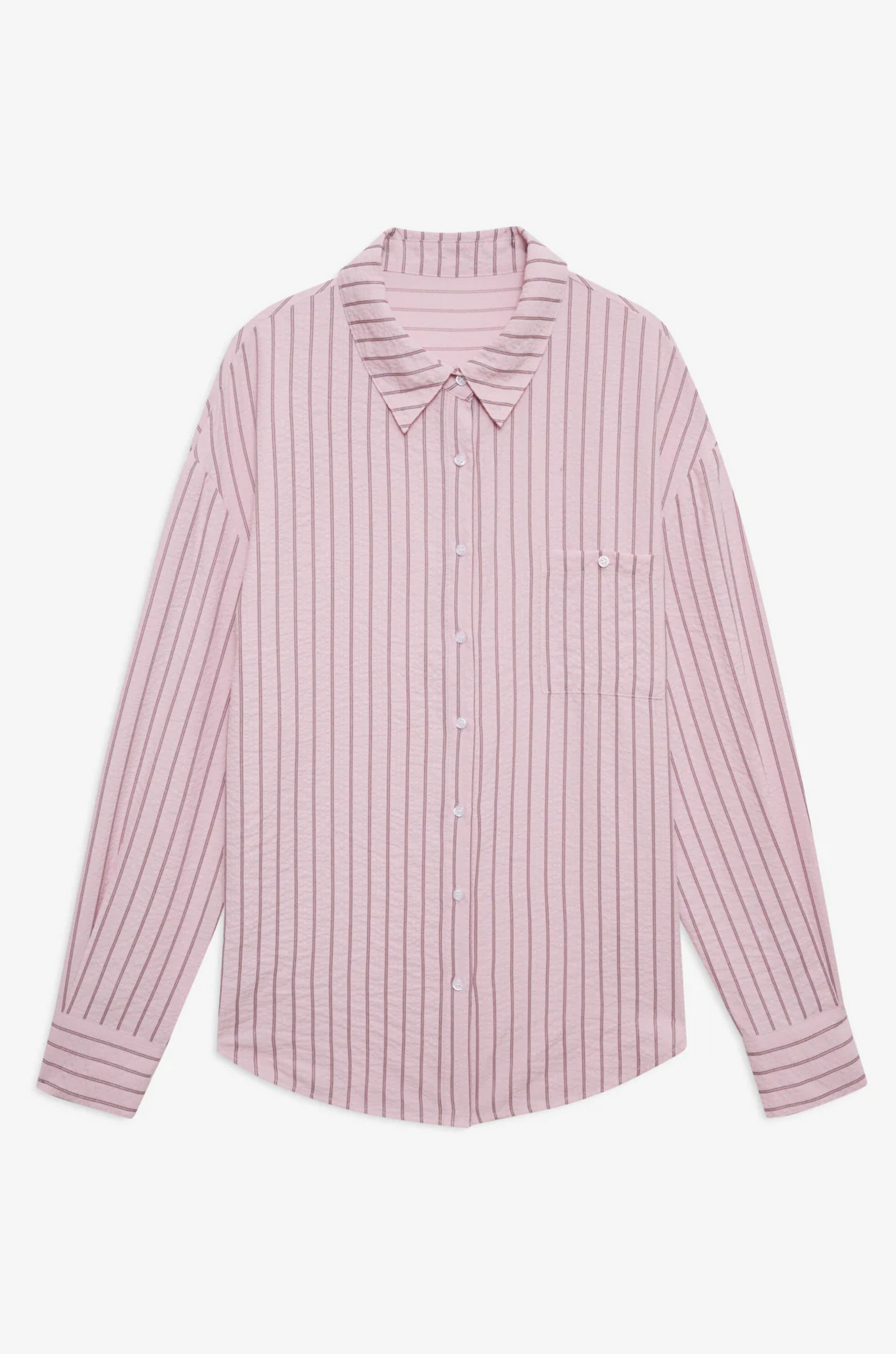 pink Striped button down shirt
Oversized
Center front placket
Classic shirt collar
Shirttail hem
pink oversized button down shirt
For love and lemons